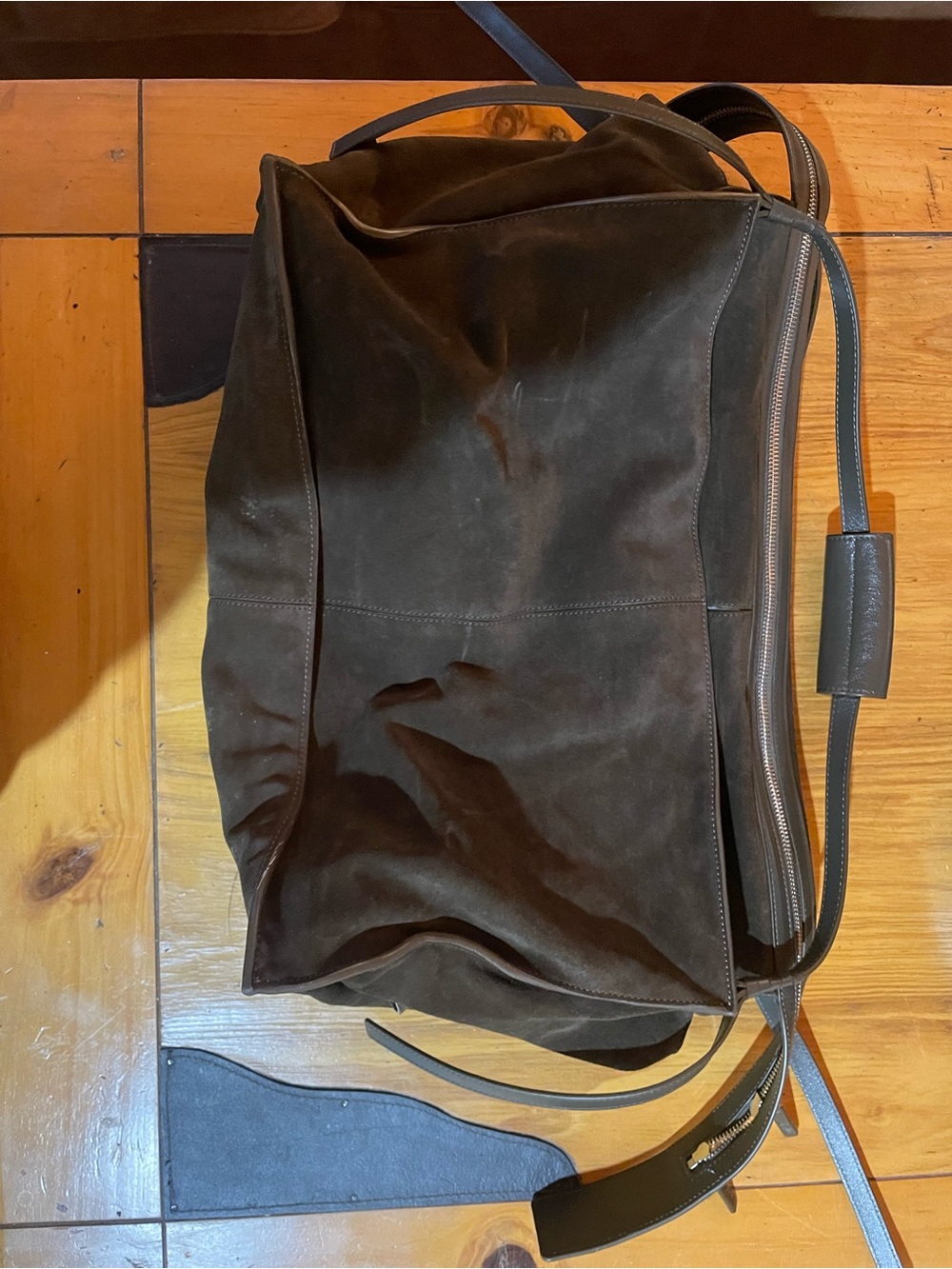 STAUD Brown Suede Shoulder Bag